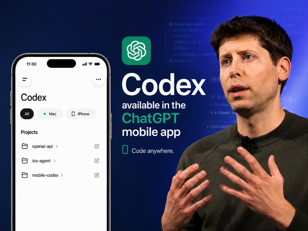 Grafik der annoncerer Codex i ChatGPT mobilappen